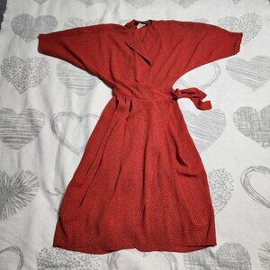 Vintage 1980's Rated PG Red Wrap‎ Dress - Size 5/6